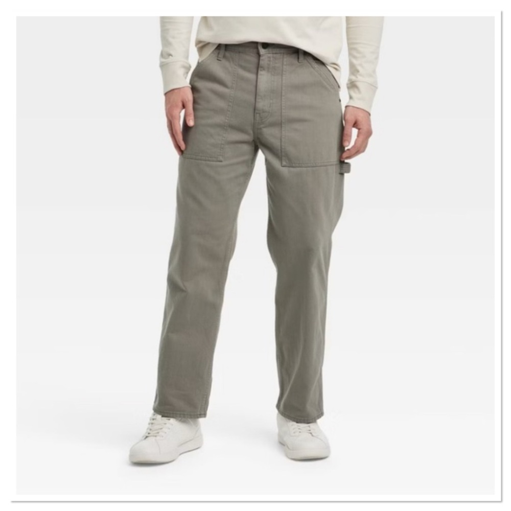 Goodfellow & Co Mens Relaxed Straight Utility Cargo Pants in Olive Green 40 x 32